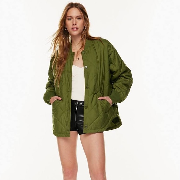 Aritzia Jackets & Blazers - Aritzia TNA Pratt Fleece Lined Quilted Shell Jacket Army Green Size XS
